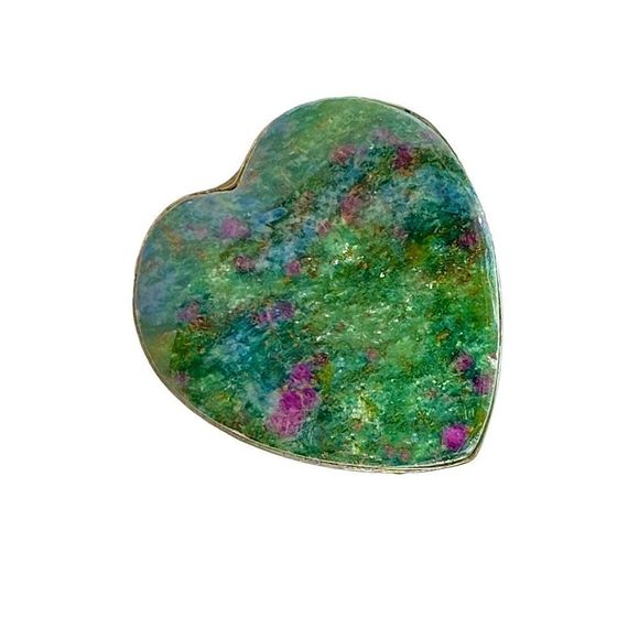 Natural Ruby Fuchsite Gemstone in a 925 Sterling Silver Overlay Ring (5.75) - Picture 1 of 6